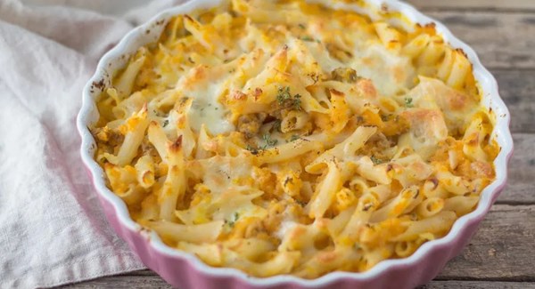 Nudelgratin mit Kürbis